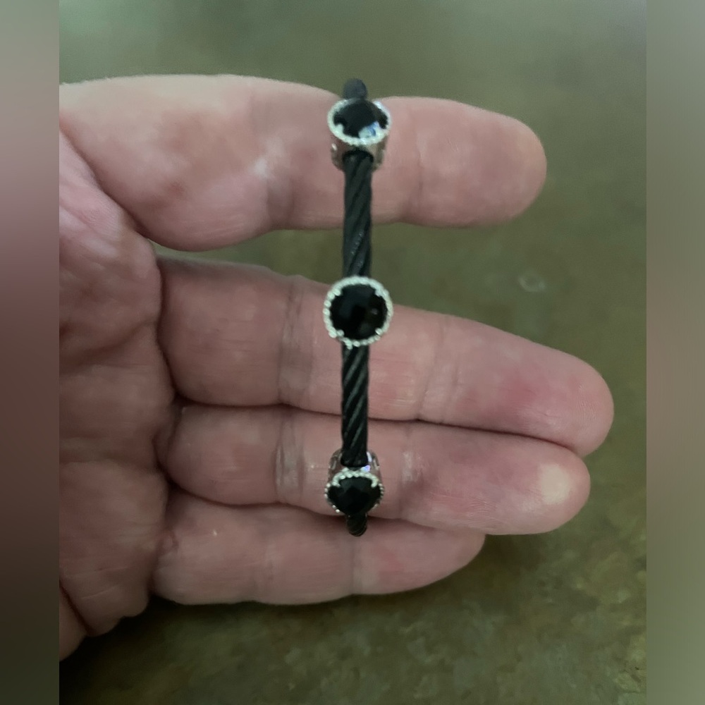 ALOR Cable and Black Onyx (?) Bracelet